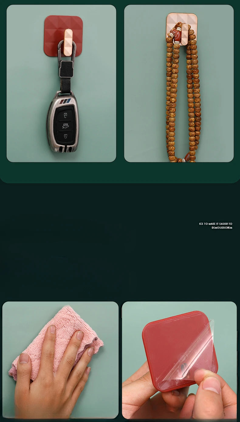 Waterproof Self-Adhesive Wall Hooks For Hanging Keys Clothes Hanger Door Robe Hook Coat Rack Towel Holder Bathroom Accessories