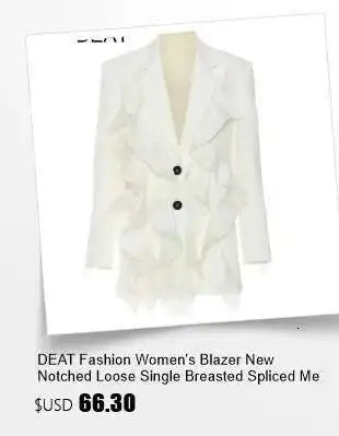 DEAT Fashion Women's Woolen Coat Lapel Silm Single Breasted Long Sleeves Beige Lined Blends Overcoat Winter 2024 New 7AB5487