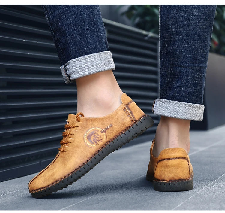 Men's Casual Shoes Fashion Driving Shoes For Men High Quality Loafers Genuine Leather Men Shoes Plus Size 48