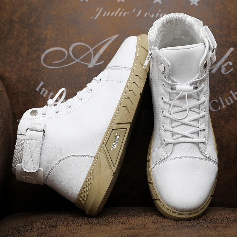 Leather Men's Ankle Boots Outdoor fashion Mens Leisure Boots Lightweight Designer Male Warm Work Boots Classic Handmade Boots