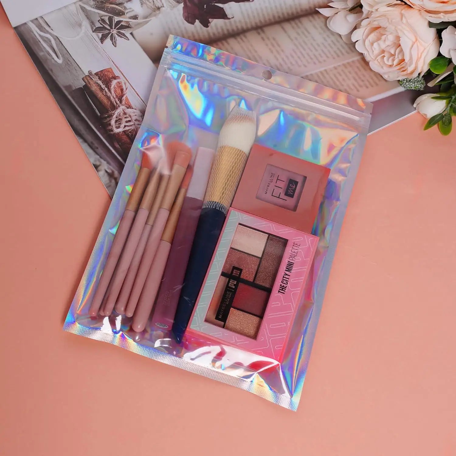 10/20/50/100pcs Holgraphic Mylar Bags Wih Clear Window Thicken Laser Self Sealing Bag Mini Ziplock Bags Jewelry Bags Retail Bags