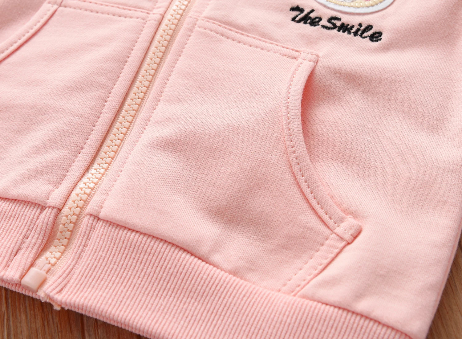 1-7 Years Old Girls' Hoodie Spring And Autumn Children'S Pure Cotton Zipper Cardigan Casual Outdoor With Kids Embroidered Top