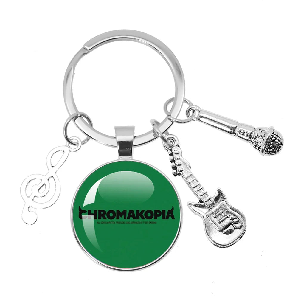 Hip-Hop Rapper Tyler Music Themed Keychain Jewelry Backpack Accessories Souvenir Pendant Key Ring Funny Meme Hip Hop Punk Gift