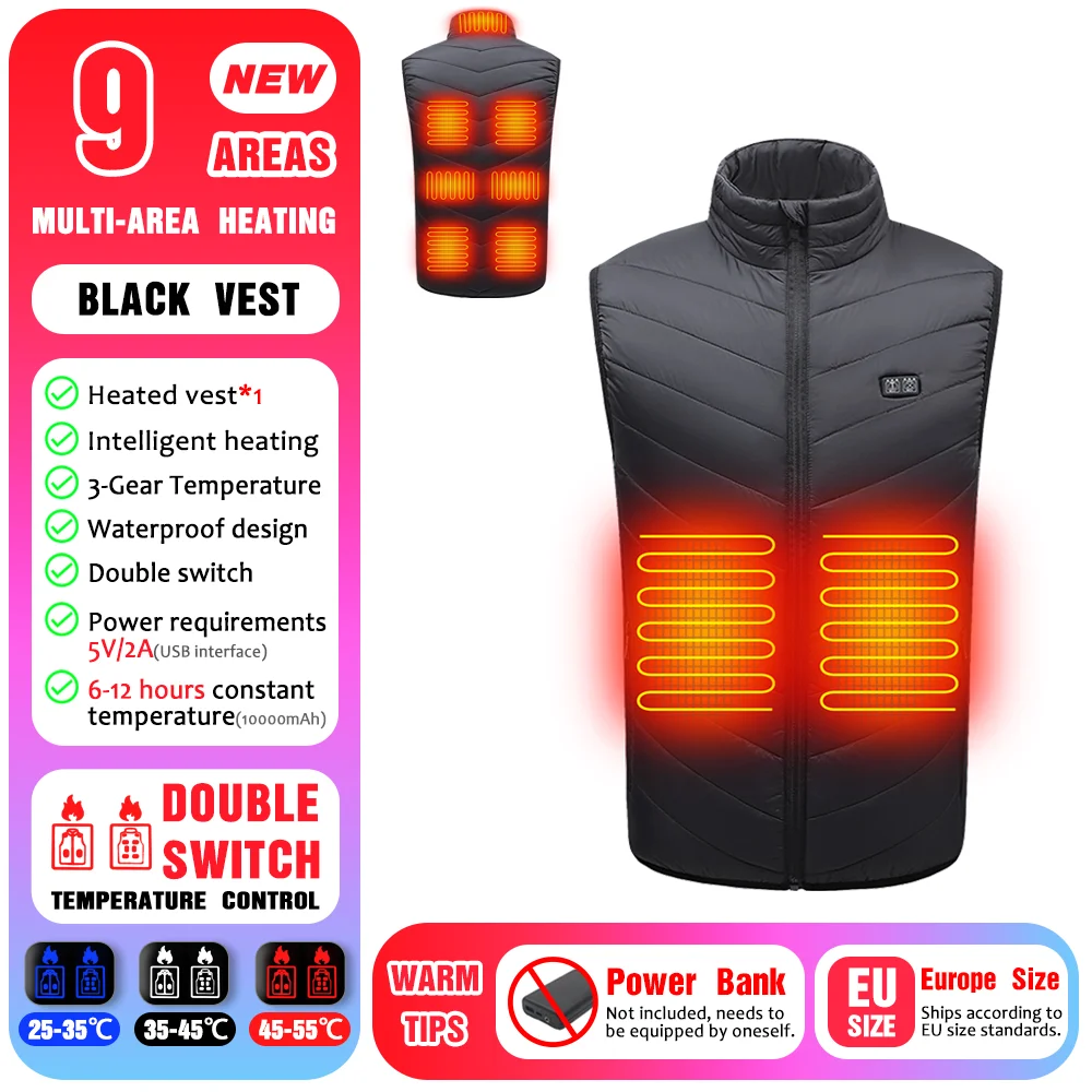 27 Areas Electric Heated Vest Heated Jackets Men Women Sportswear Heated Carbon Fibre Heat Coat USB Heating Jacket For Outdoor