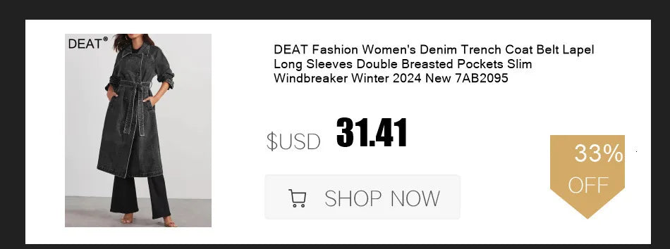 DEAT Fashion Women's Woolen Coat Lapel Silm Single Breasted Long Sleeves Beige Lined Blends Overcoat Winter 2024 New 7AB5487