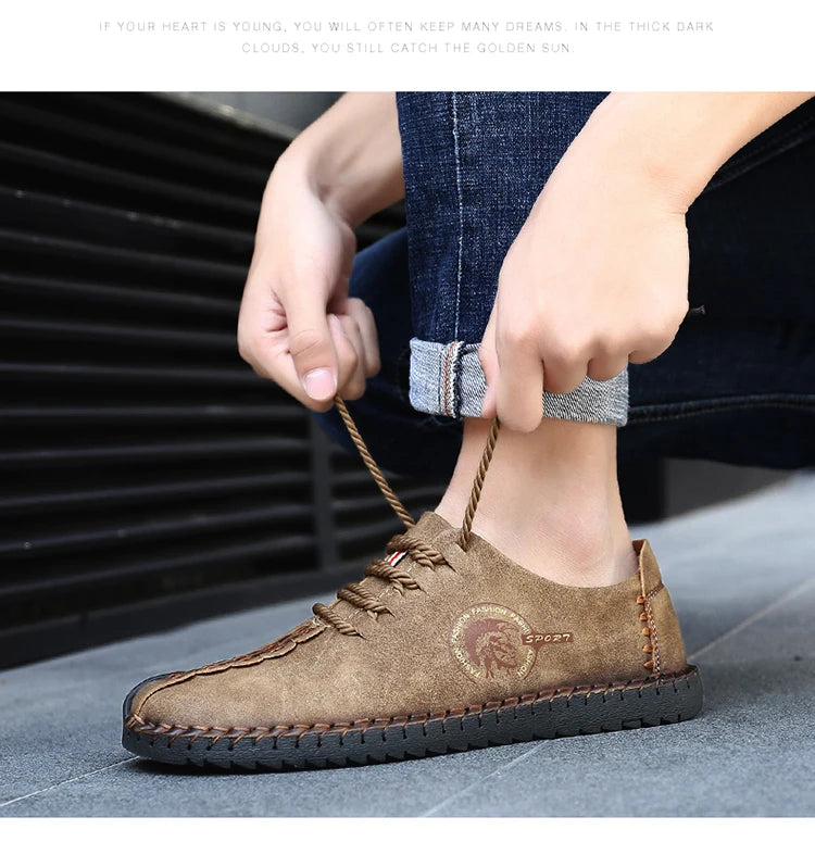 Men's Casual Shoes Fashion Driving Shoes For Men High Quality Loafers Genuine Leather Men Shoes Plus Size 48