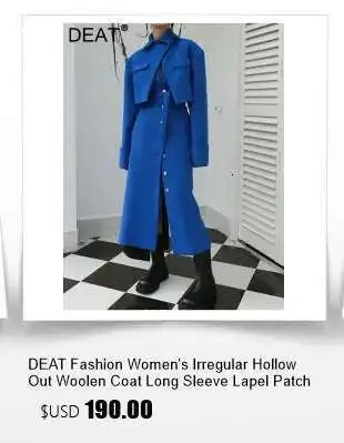 DEAT Fashion Women's Woolen Coat Lapel Silm Single Breasted Long Sleeves Beige Lined Blends Overcoat Winter 2024 New 7AB5487