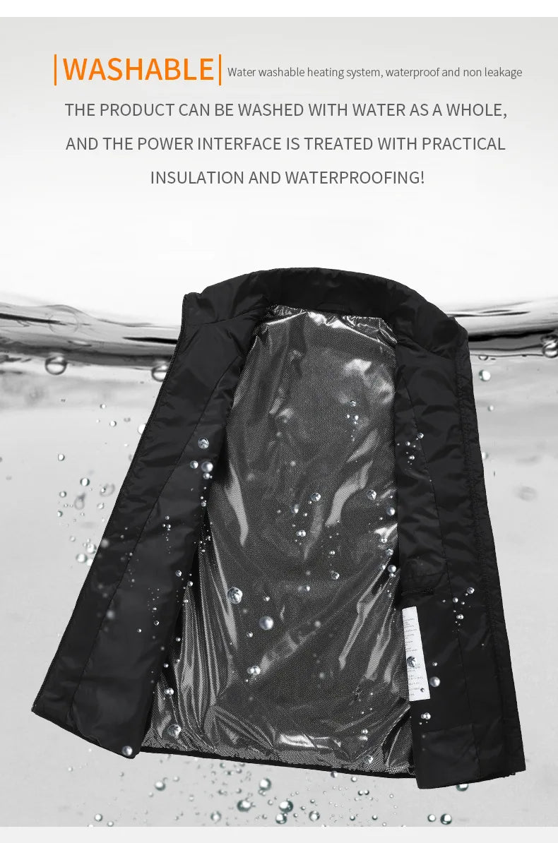 27 Areas Electric Heated Vest Heated Jackets Men Women Sportswear Heated Carbon Fibre Heat Coat USB Heating Jacket For Outdoor