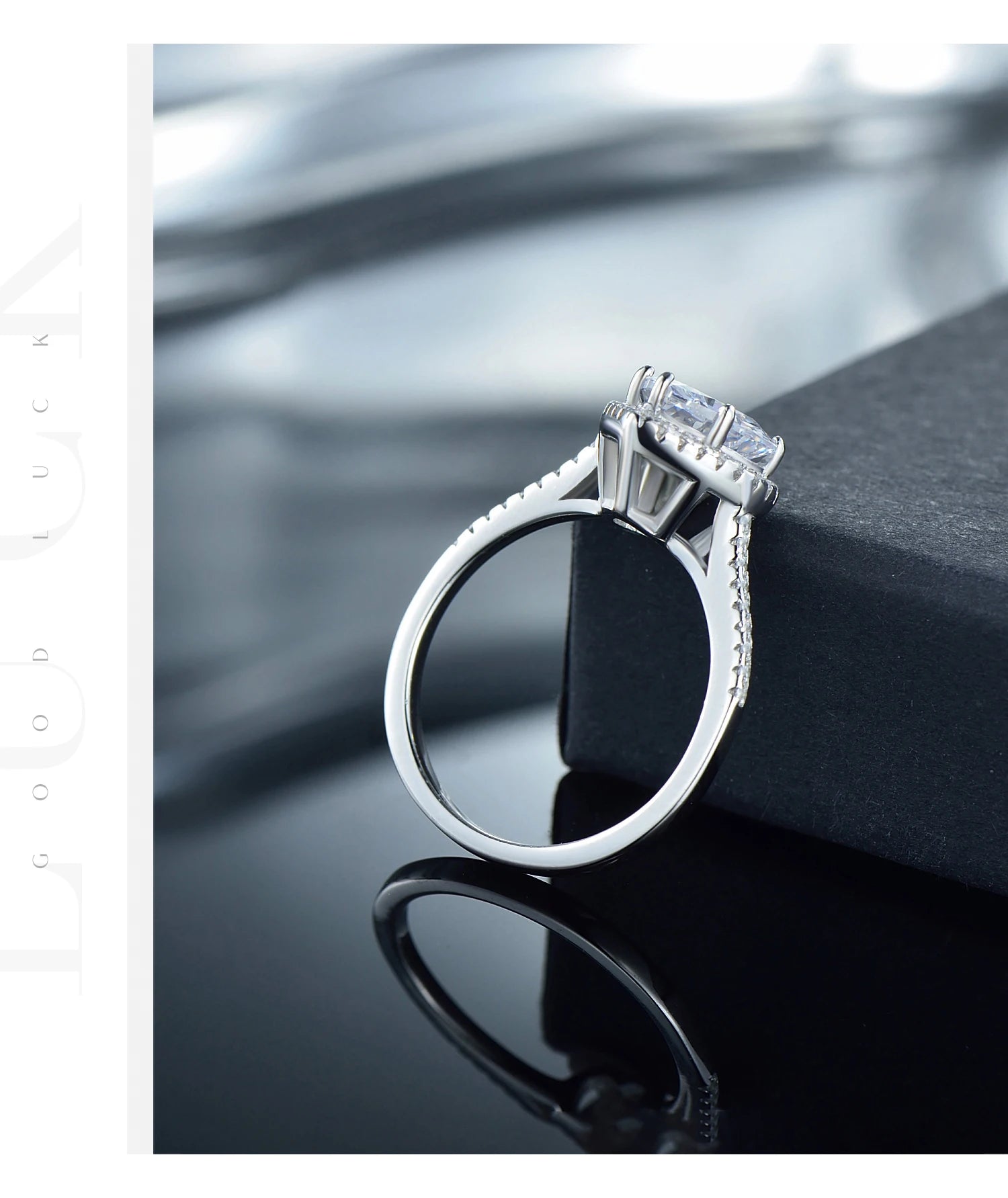 Modian New Design Solid 925 Sterling Silver Sets Jewelry Ring Necklace Wedding Natural Crystal Pendant Fashion Chain For Women