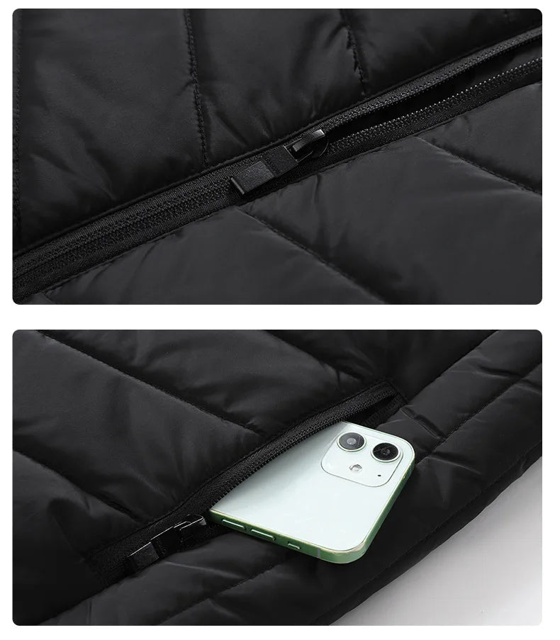 27 Areas Electric Heated Vest Heated Jackets Men Women Sportswear Heated Carbon Fibre Heat Coat USB Heating Jacket For Outdoor