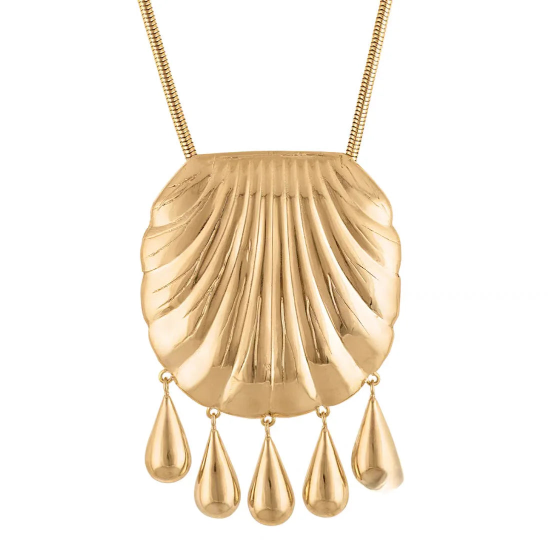 High quality metal shell water drop pendant necklace high-grade back chain cross-body accessories fashion jewelry for women