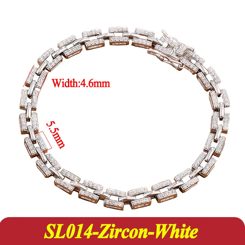 Luxury Moisssanite Tennis Bracelet 925 Sterling Silver Wedding Fine Jewelry Moisssanite New Diamond Tennis Chain for Women Gift