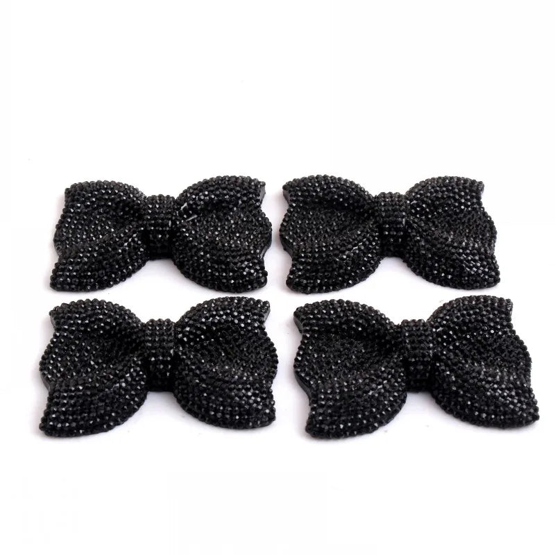 Kwoi Vita Middle Vertical Hole 42x54MM Chunky Resin Rhinestone Bows Beads 50PCS A Lot For  Jewelry