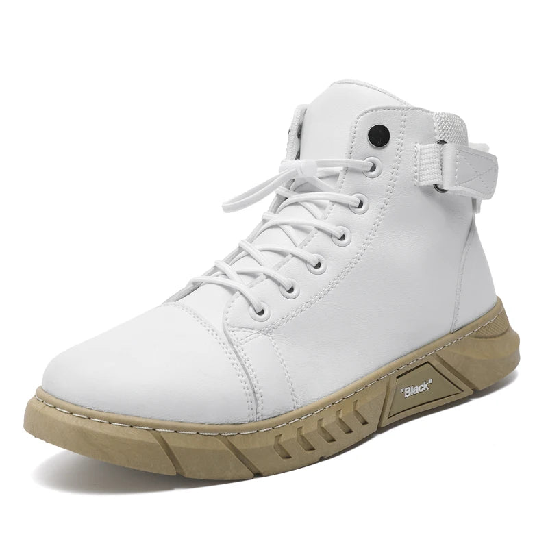 Leather Men's Ankle Boots Outdoor fashion Mens Leisure Boots Lightweight Designer Male Warm Work Boots Classic Handmade Boots