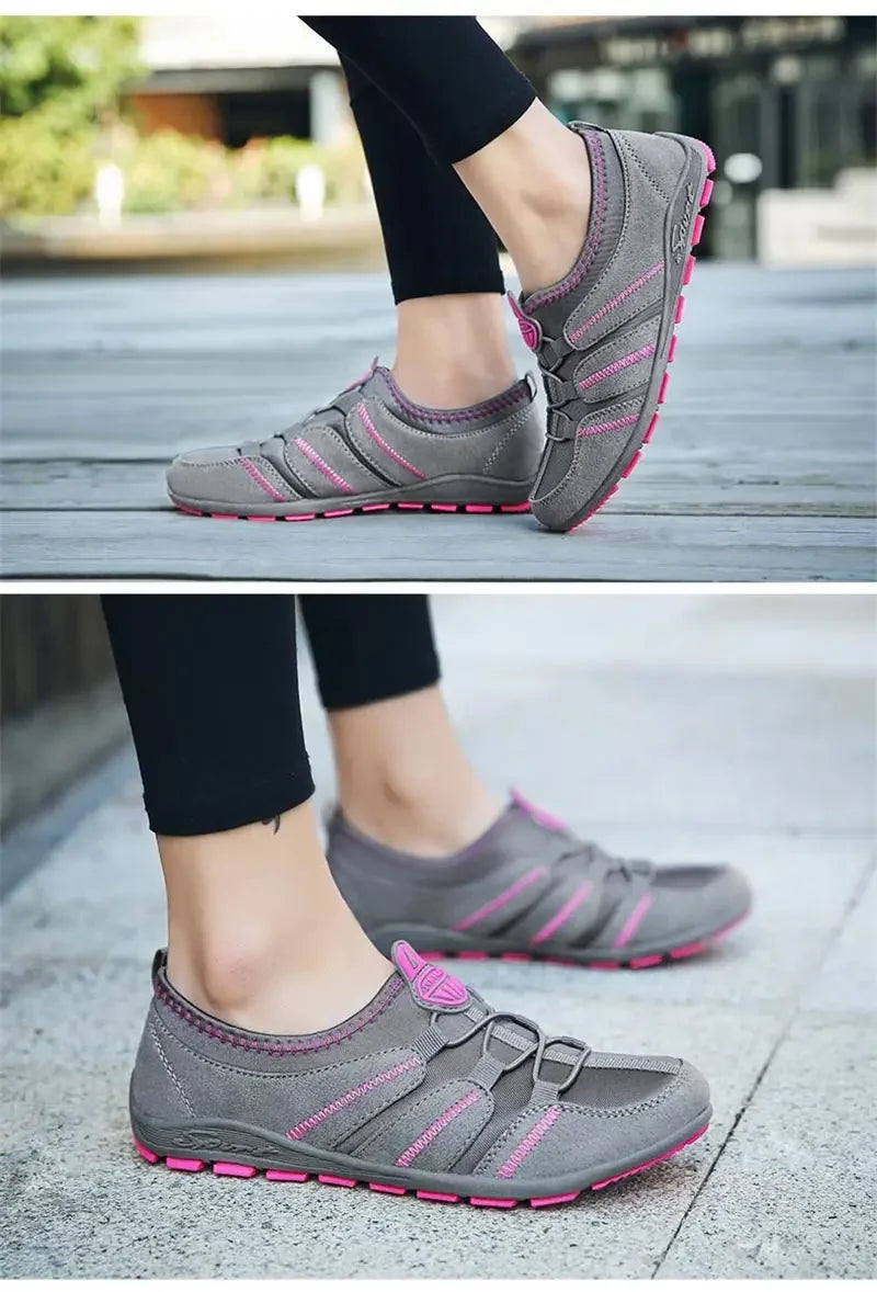 Women Casual Shoes Summer New Breathable Sport Sneakers Fashion Lightweight Ladies Shoes Slip-On Outdoor Anti-Slip Flat Shoes