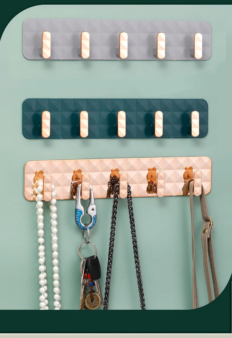 Waterproof Self-Adhesive Wall Hooks For Hanging Keys Clothes Hanger Door Robe Hook Coat Rack Towel Holder Bathroom Accessories