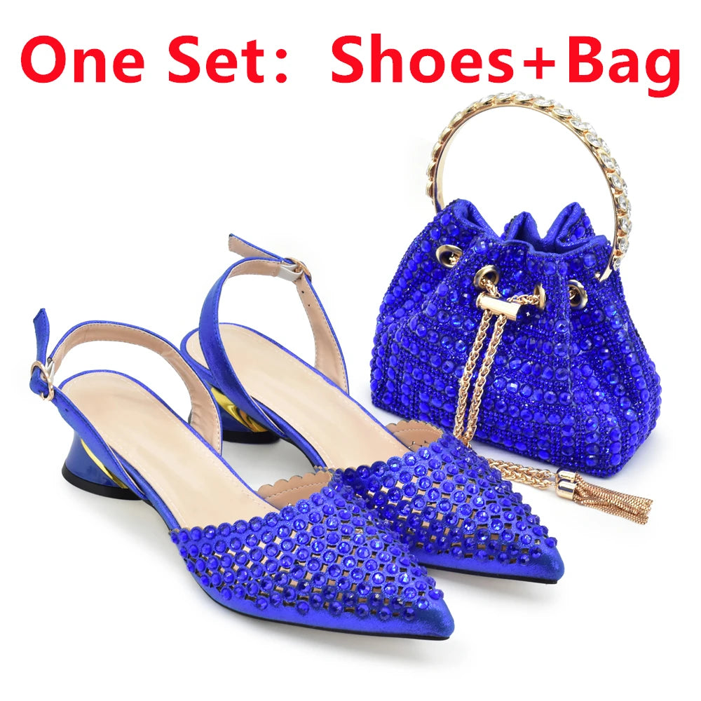 Black Color Shoes and Bags Set for Women 2024 Italian Shoe and Bag for Nigeria Party Italy Elegant Heeled Pumps for Wedding