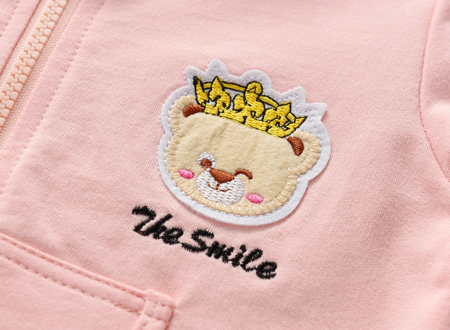 1-7 Years Old Girls' Hoodie Spring And Autumn Children'S Pure Cotton Zipper Cardigan Casual Outdoor With Kids Embroidered Top