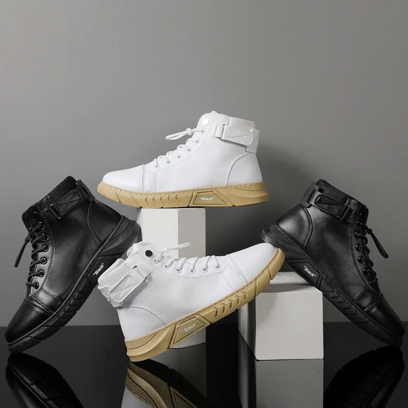 Leather Men's Ankle Boots Outdoor fashion Mens Leisure Boots Lightweight Designer Male Warm Work Boots Classic Handmade Boots