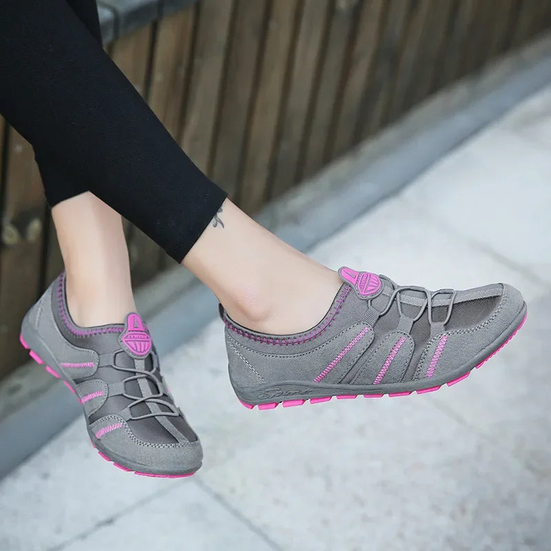 Women Casual Shoes Summer New Breathable Sport Sneakers Fashion Lightweight Ladies Shoes Slip-On Outdoor Anti-Slip Flat Shoes