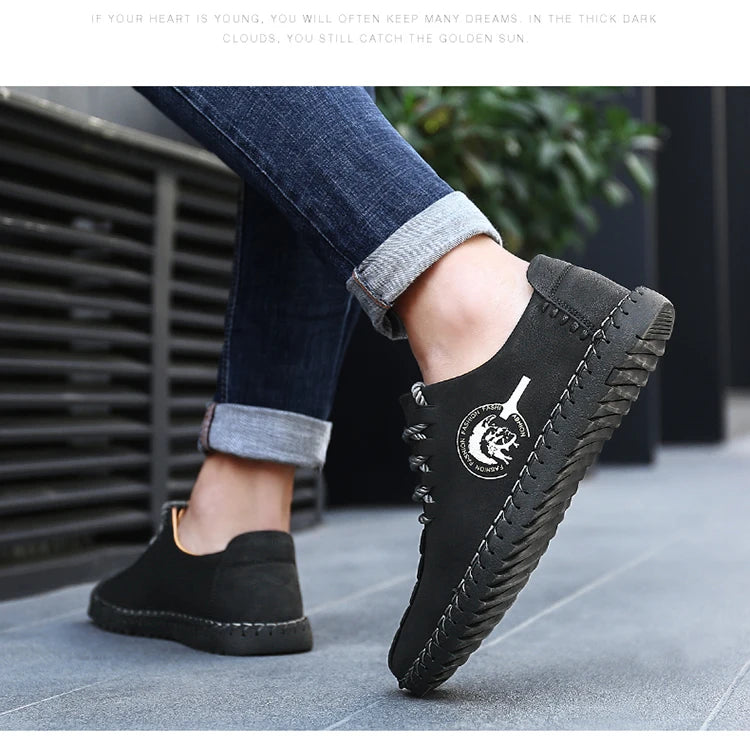 Men's Casual Shoes Fashion Driving Shoes For Men High Quality Loafers Genuine Leather Men Shoes Plus Size 48