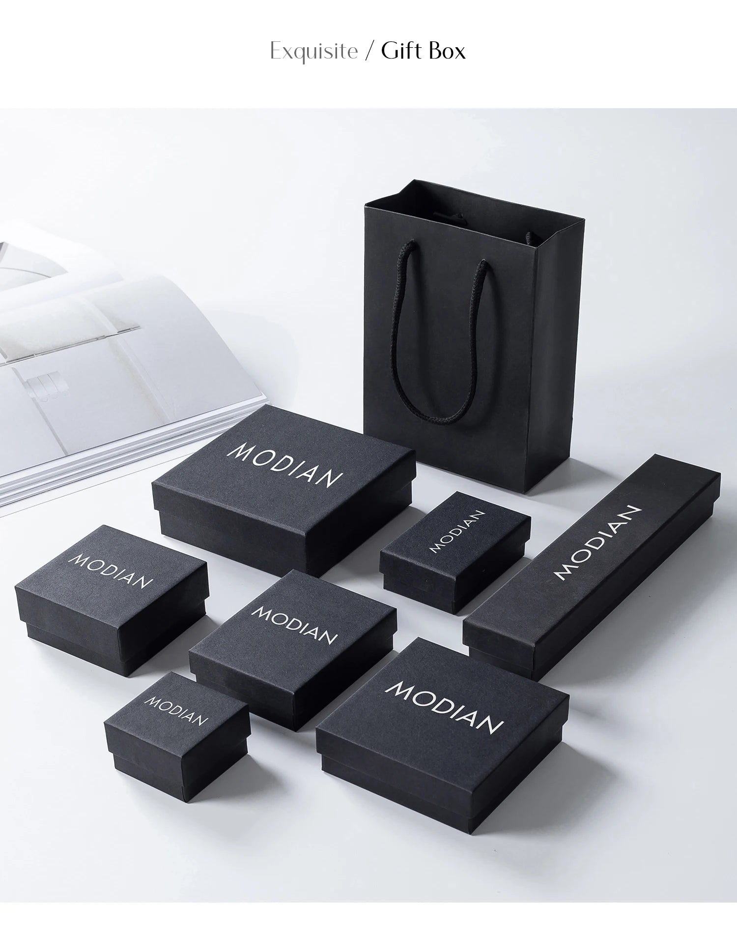 Modian New Design Solid 925 Sterling Silver Sets Jewelry Ring Necklace Wedding Natural Crystal Pendant Fashion Chain For Women