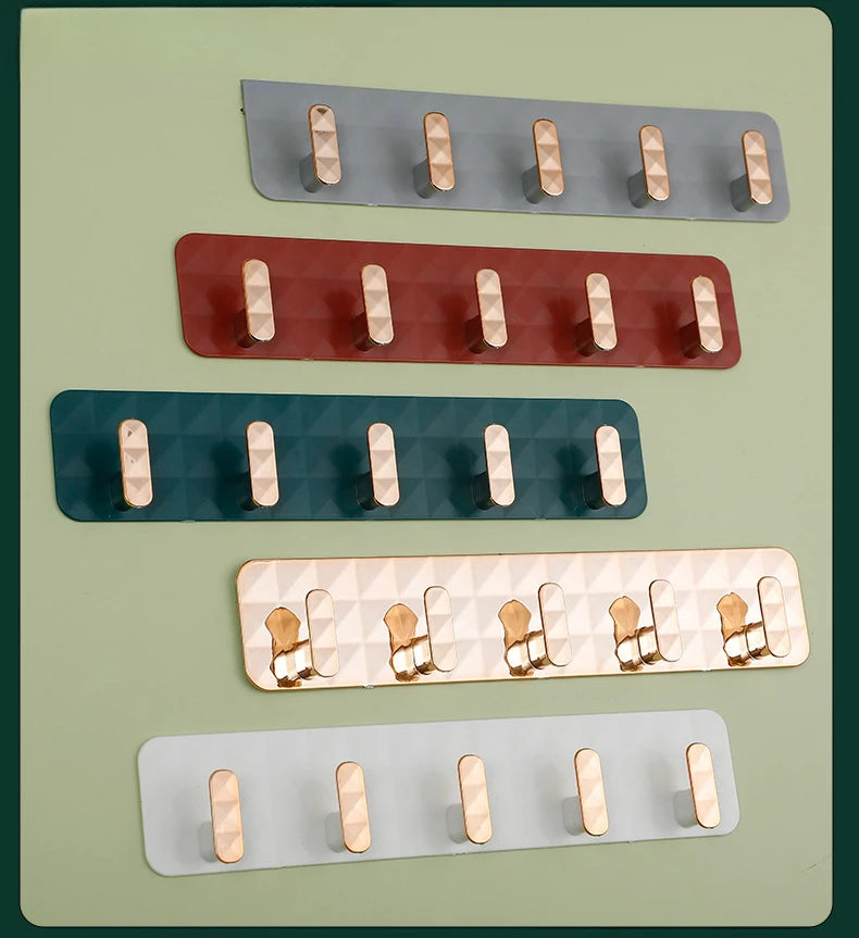 Waterproof Self-Adhesive Wall Hooks For Hanging Keys Clothes Hanger Door Robe Hook Coat Rack Towel Holder Bathroom Accessories