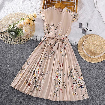 4-12 Years Flowers Girls Dress Summer Sleeveless Fashion Elegant Little Princess Dress Birthday Dance Party Gifts Kids Clothes