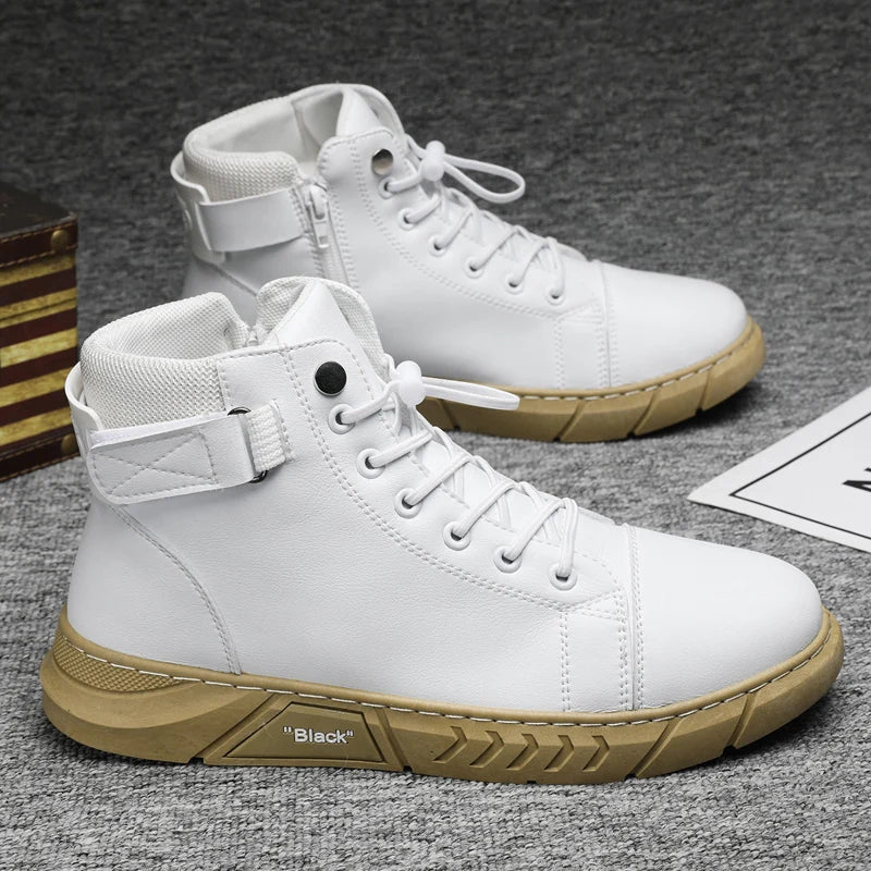 Leather Men's Ankle Boots Outdoor fashion Mens Leisure Boots Lightweight Designer Male Warm Work Boots Classic Handmade Boots