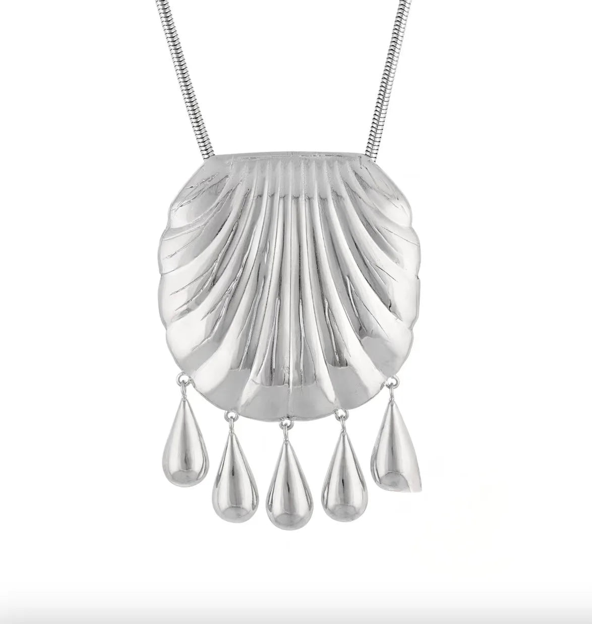 High quality metal shell water drop pendant necklace high-grade back chain cross-body accessories fashion jewelry for women