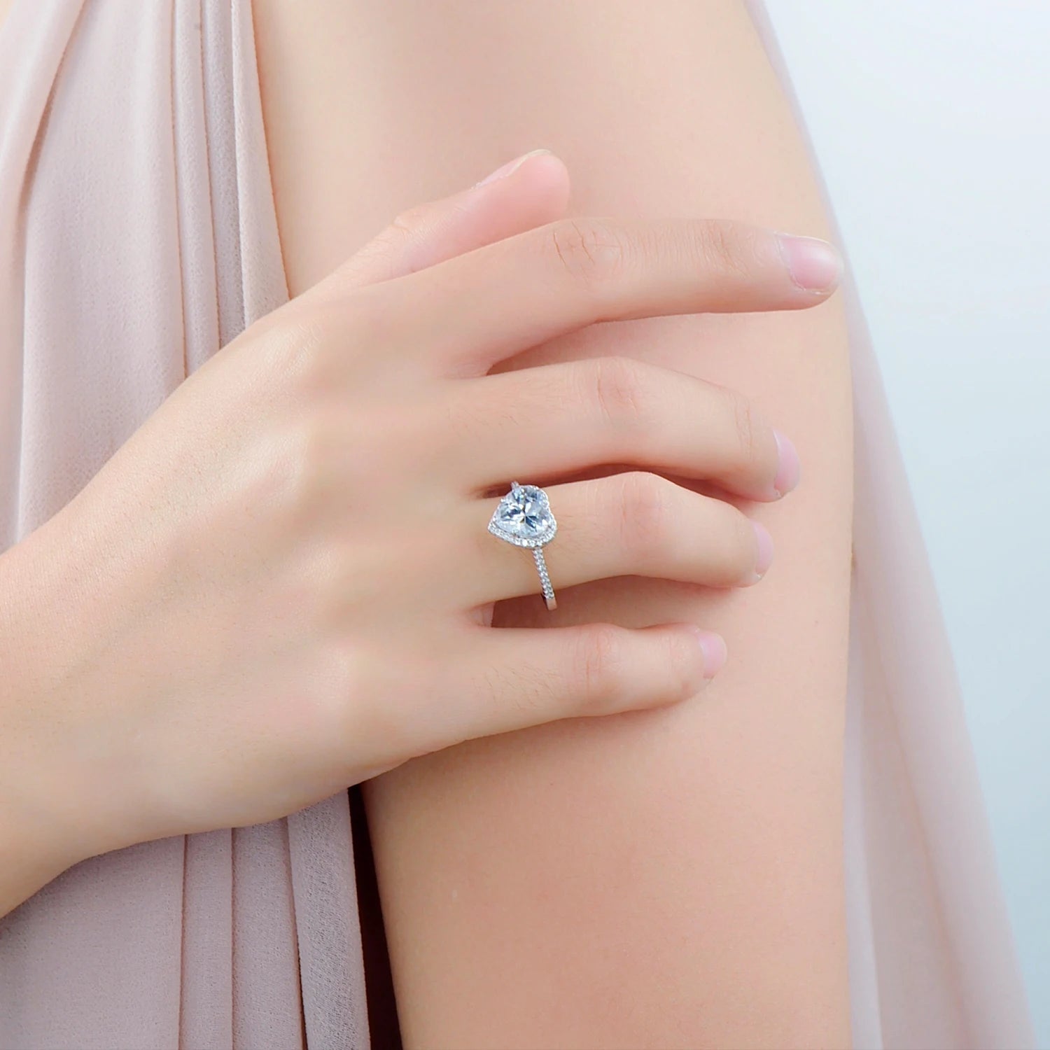 Modian New Design Solid 925 Sterling Silver Sets Jewelry Ring Necklace Wedding Natural Crystal Pendant Fashion Chain For Women