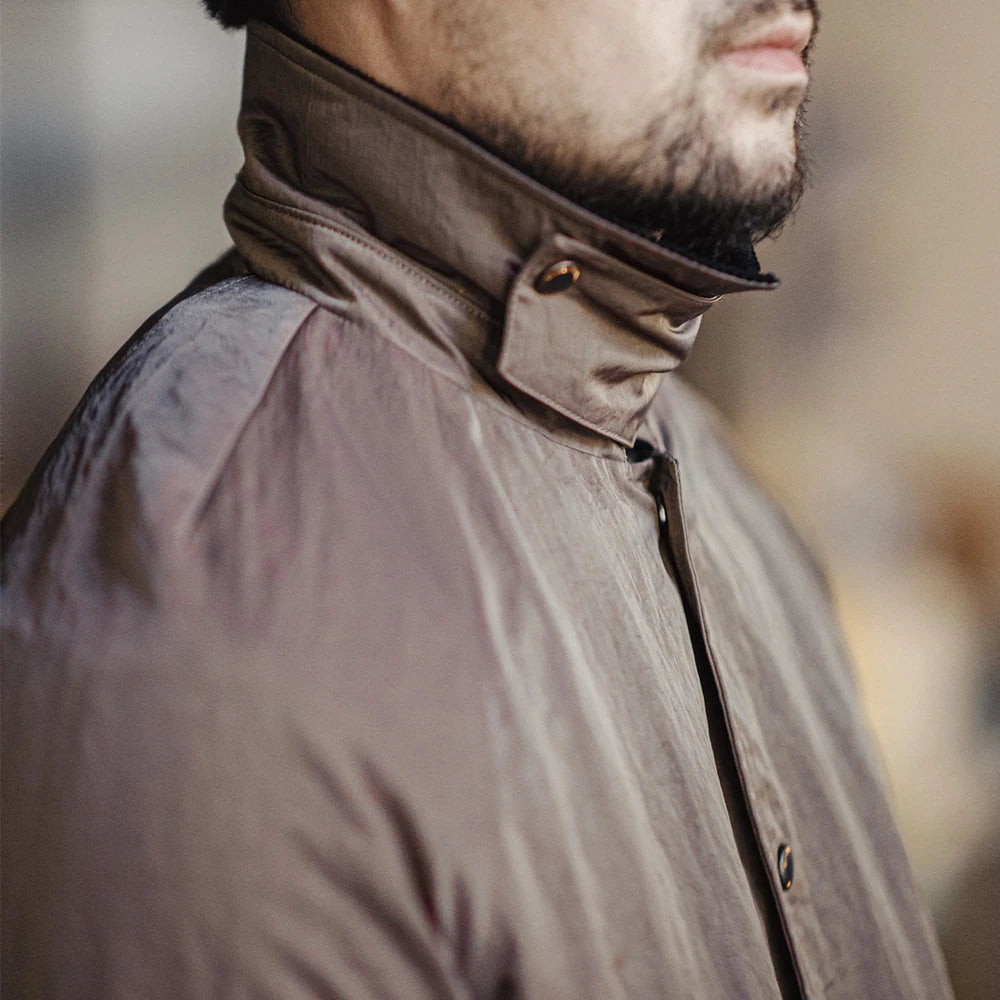 Maden Retro Corduroy Lapel Safari Trench Coat Loose Fit Single-breasted Mid-length Versatile Jacket for Men's Spring and Autumn