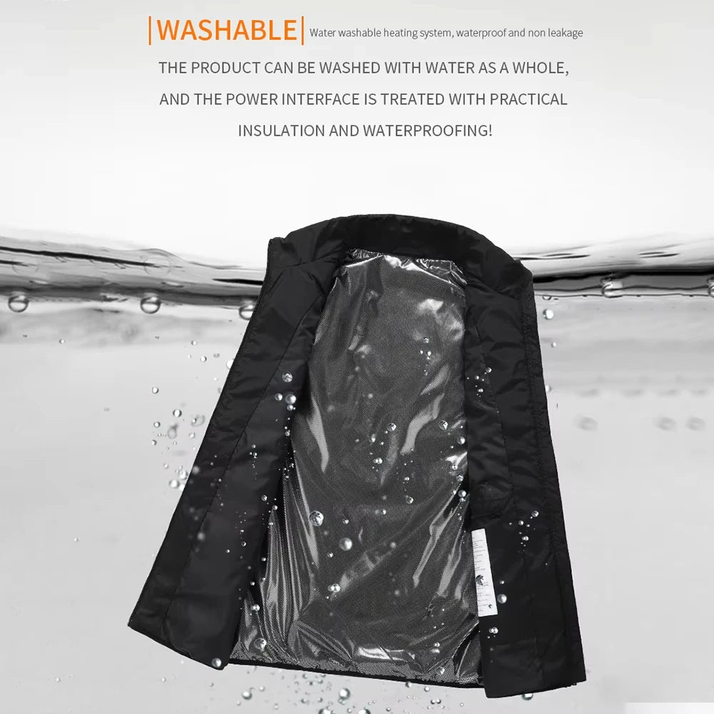 27 Areas Electric Heated Vest Heated Jackets Men Women Sportswear Heated Carbon Fibre Heat Coat USB Heating Jacket For Outdoor