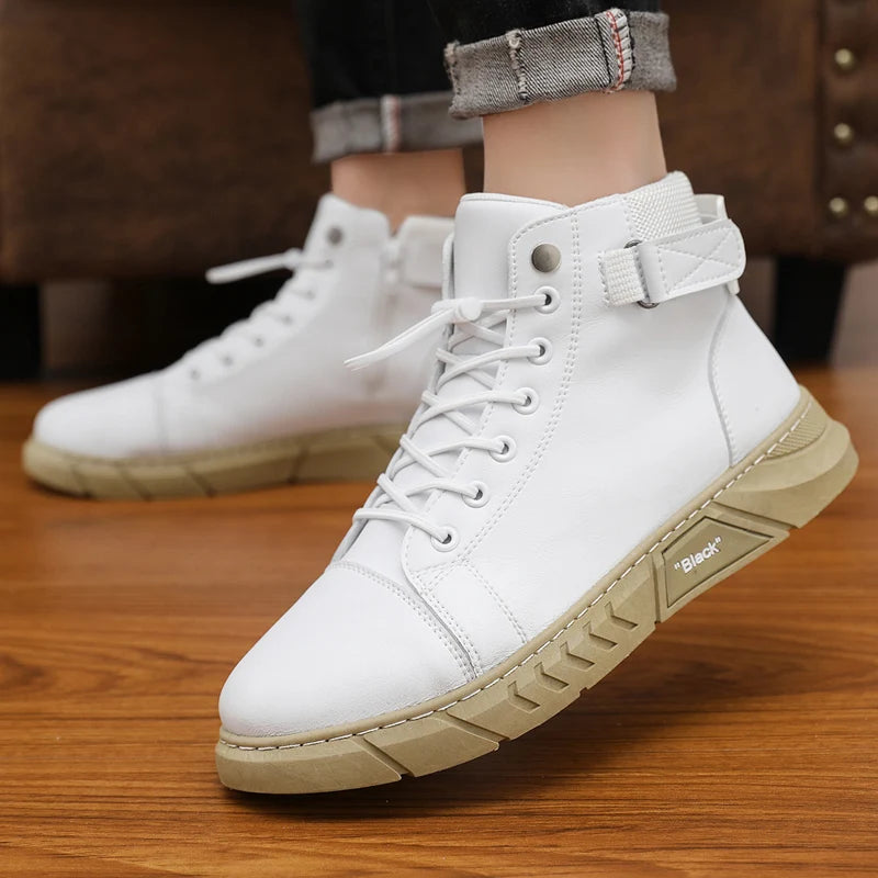 Leather Men's Ankle Boots Outdoor fashion Mens Leisure Boots Lightweight Designer Male Warm Work Boots Classic Handmade Boots