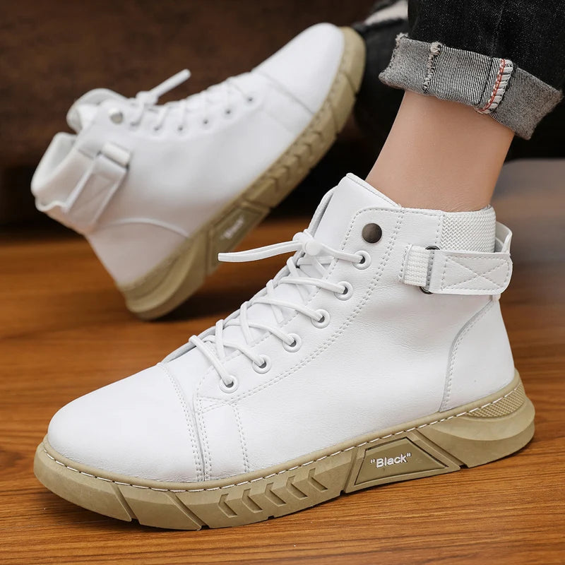 Leather Men's Ankle Boots Outdoor fashion Mens Leisure Boots Lightweight Designer Male Warm Work Boots Classic Handmade Boots