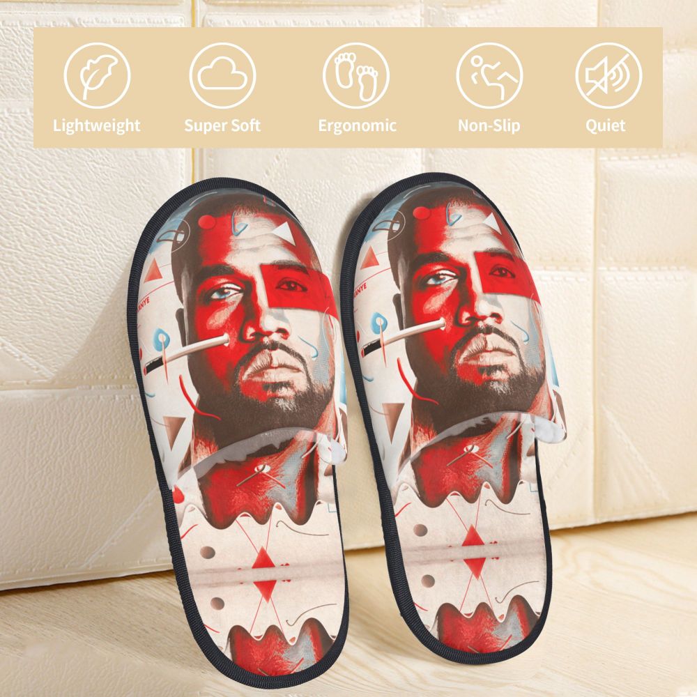 Funny Kanye West Meme Guest Slippers for Bathroom Women Custom Print House Slipper