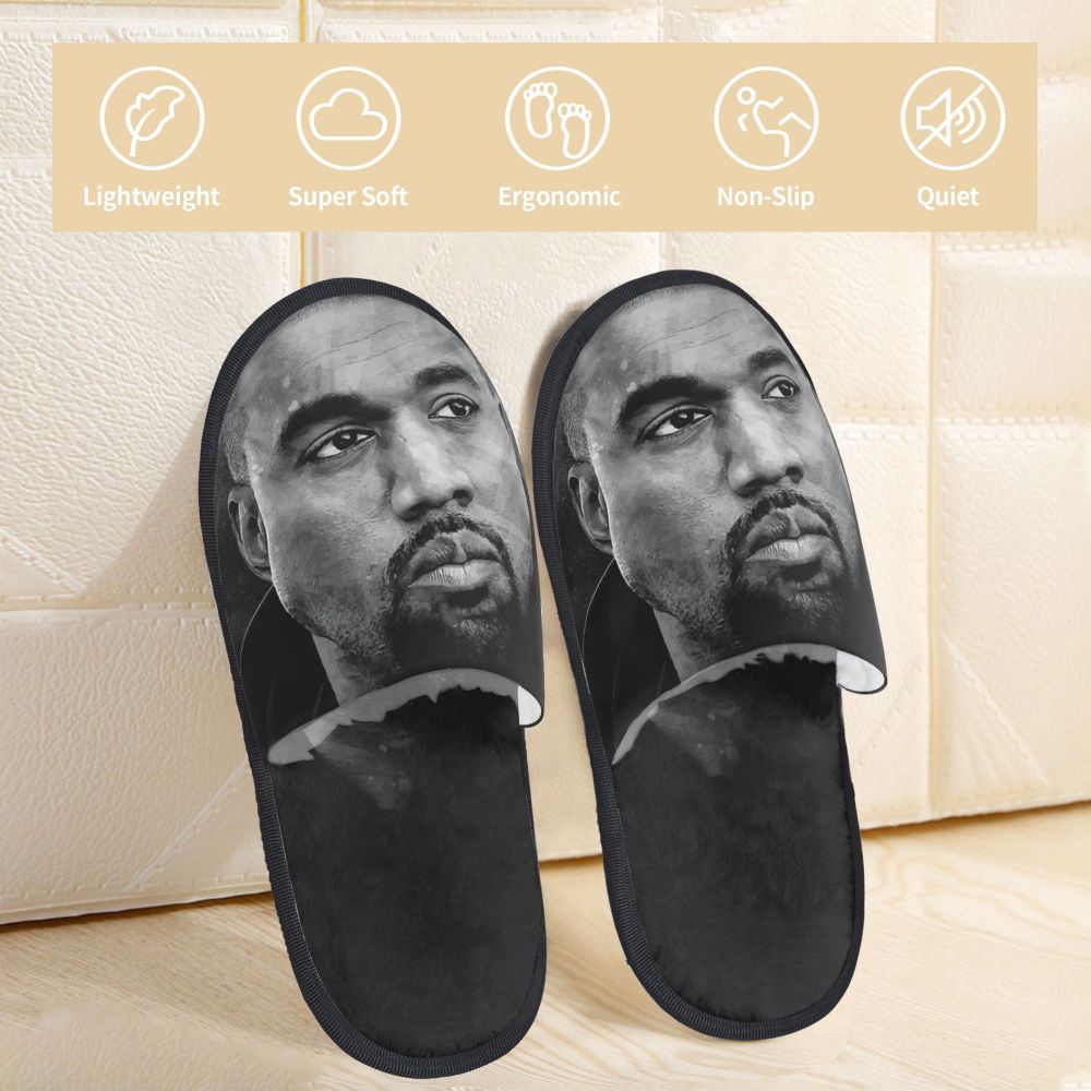 Funny Kanye West Meme Guest Slippers for Bathroom Women Custom Print House Slipper