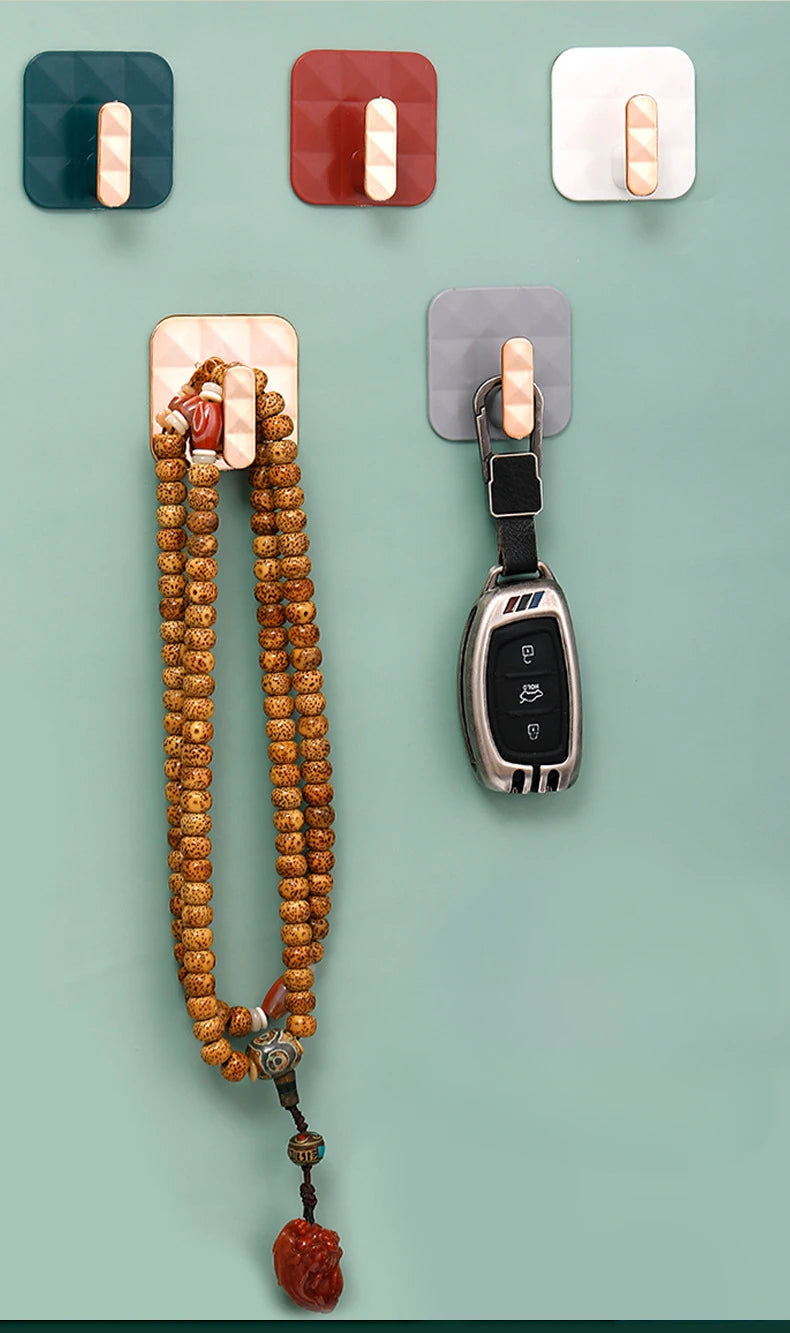 Waterproof Self-Adhesive Wall Hooks For Hanging Keys Clothes Hanger Door Robe Hook Coat Rack Towel Holder Bathroom Accessories
