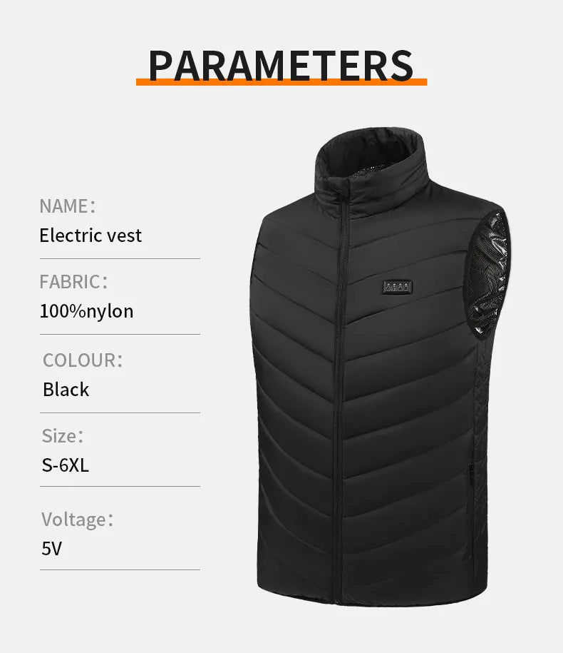 27 Areas Electric Heated Vest Heated Jackets Men Women Sportswear Heated Carbon Fibre Heat Coat USB Heating Jacket For Outdoor
