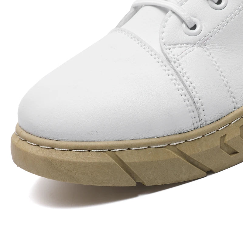 Leather Men's Ankle Boots Outdoor fashion Mens Leisure Boots Lightweight Designer Male Warm Work Boots Classic Handmade Boots