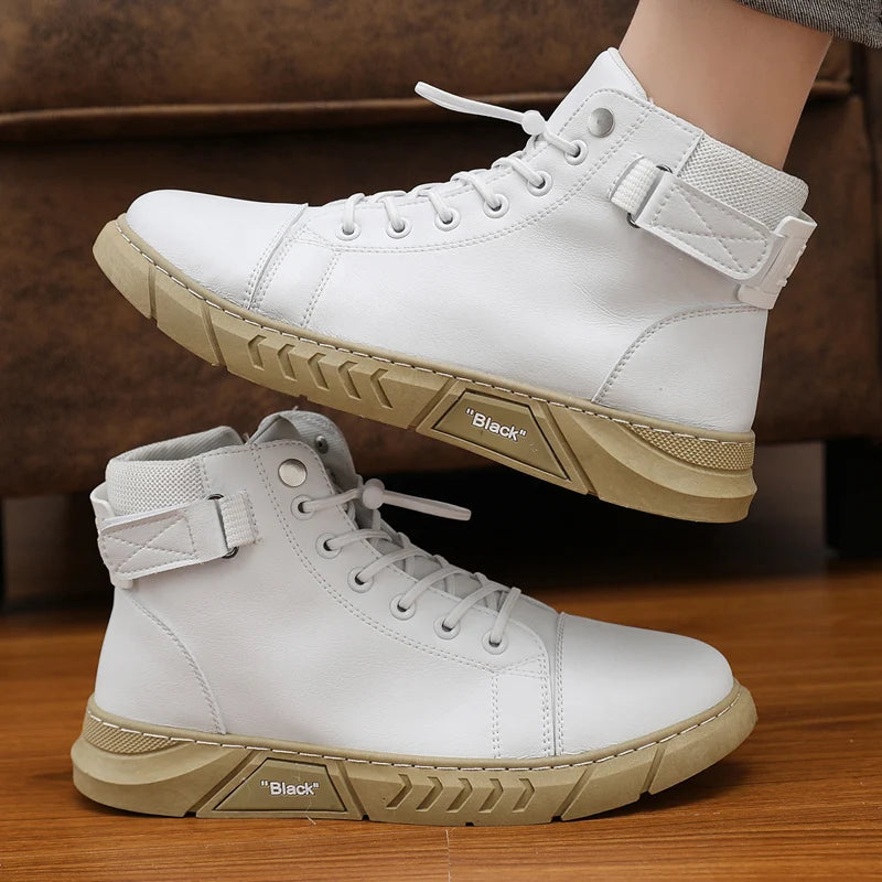 Leather Men's Ankle Boots Outdoor fashion Mens Leisure Boots Lightweight Designer Male Warm Work Boots Classic Handmade Boots