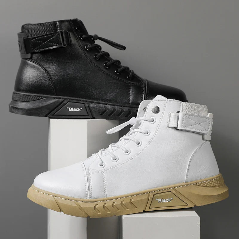 Leather Men's Ankle Boots Outdoor fashion Mens Leisure Boots Lightweight Designer Male Warm Work Boots Classic Handmade Boots