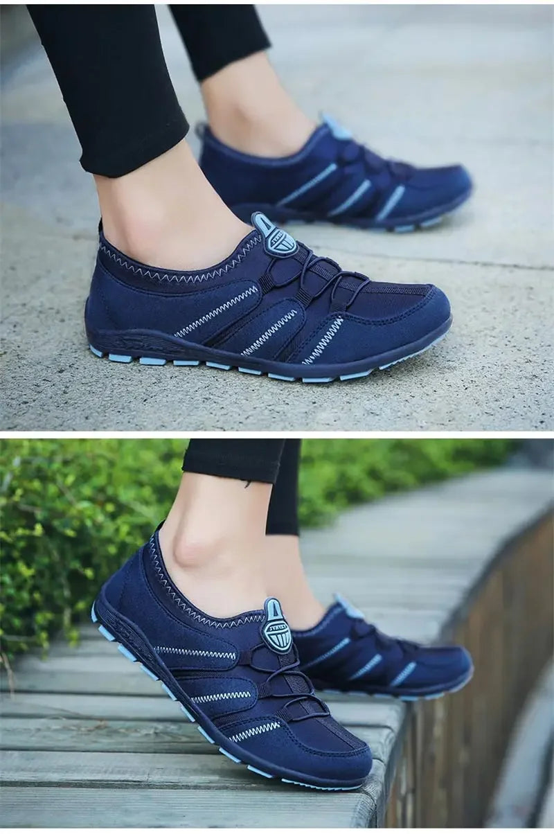Women Casual Shoes Summer New Breathable Sport Sneakers Fashion Lightweight Ladies Shoes Slip-On Outdoor Anti-Slip Flat Shoes