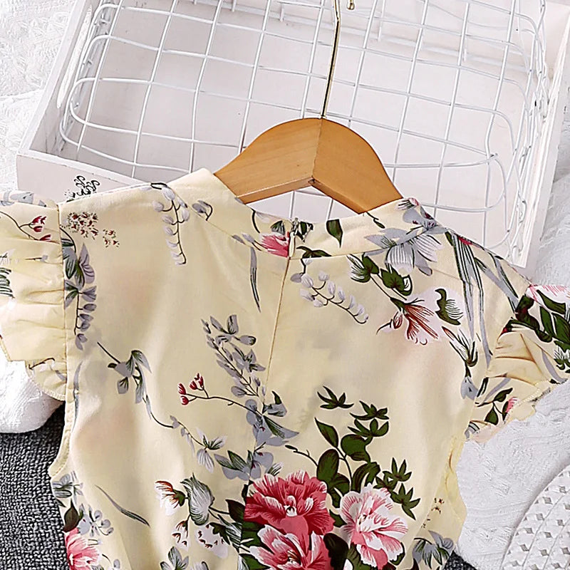 4-12 Years Flowers Girls Dress Summer Sleeveless Fashion Elegant Little Princess Dress Birthday Dance Party Gifts Kids Clothes