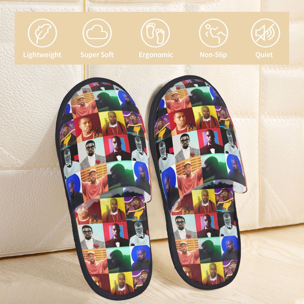 Funny Kanye West Meme Guest Slippers for Bathroom Women Custom Print House Slipper